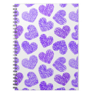 Cuaderno de corazones morados