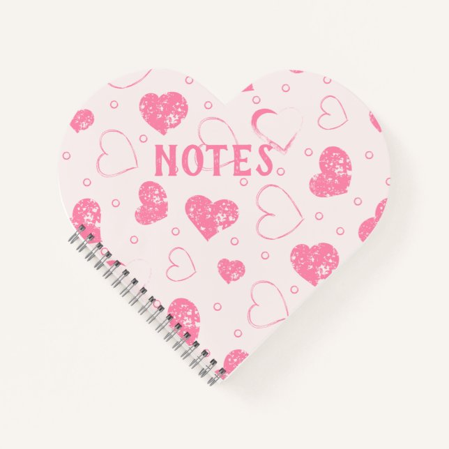 Cuaderno de Corazones Rosados Bonitos (Anverso)