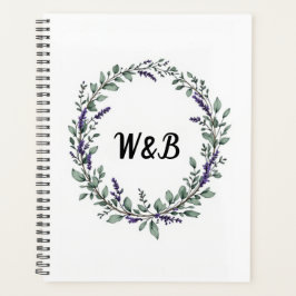 Cuaderno de corona de monograma botánico