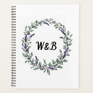 Cuaderno de corona de monograma botánico
