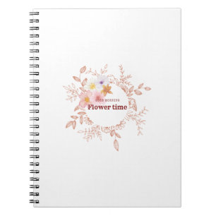 Cuaderno de corona floral botánica estética
