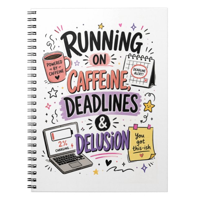 Cuaderno de Corriendo con Cafeína, Plazos y Deliri (Frente)