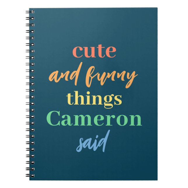Cuaderno de Cosas que Mi Hijo Dijo con Nombre Pers (Frente)