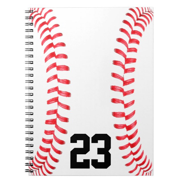 Cuaderno de Costuras de Béisbol y Número de Jersey (Frente)