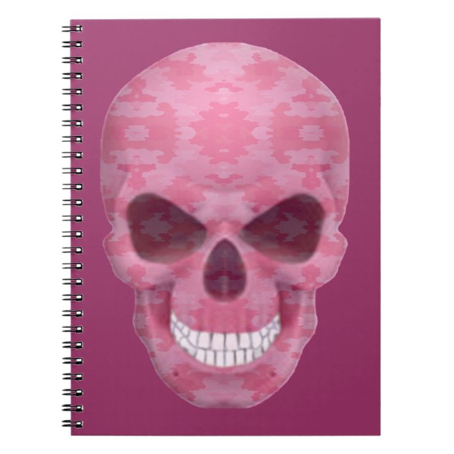 Cuaderno de Cráneo de Camuflaje Rosa (Frente)