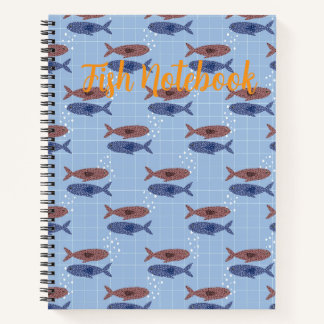 Cuaderno de Cuadrícula Azul Escuela de Peces