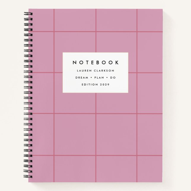 Cuaderno de Cuadrícula Rosa Dusty (Anverso)
