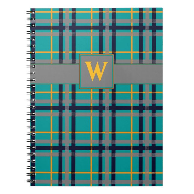 Cuaderno de cuadros azules y naranjas (Frente)