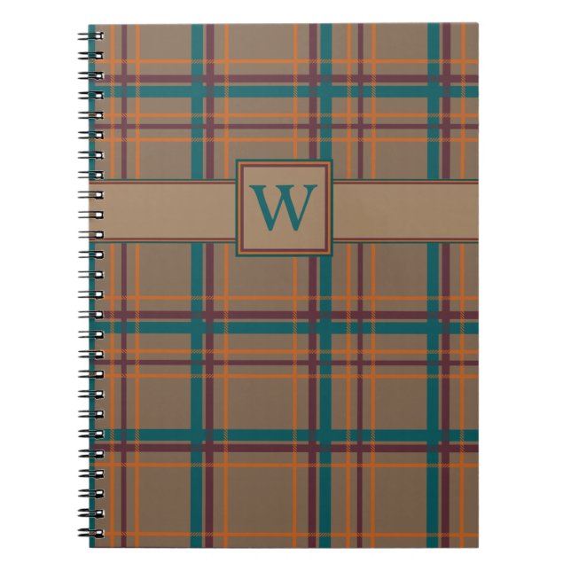 Cuaderno de cuadros chic de otoño (Frente)