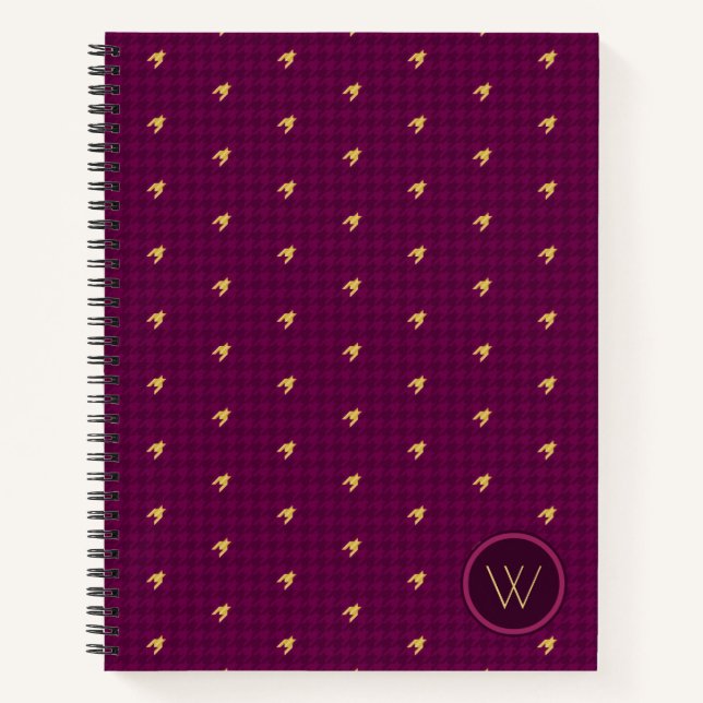 Cuaderno de cuadros con acento dorado (Anverso)