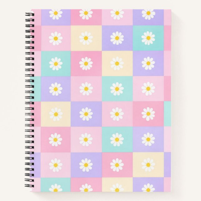 Cuaderno de Cuadros Pastel de Margaritas (Anverso)