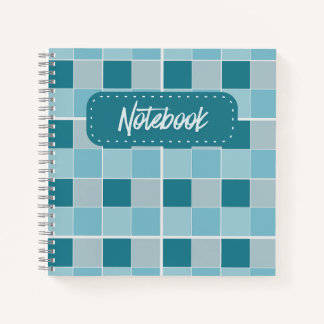 Cuaderno de cuadros suave en azul turquesa con pat