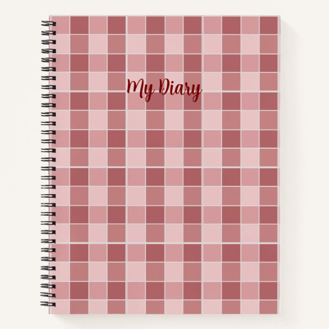Cuaderno de Cuadros Suave Rosa: Diario de Patrón A (Anverso)