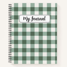 Cuaderno de Cuadros Verde Salvia de Lujo Personali