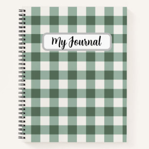 Cuaderno de Cuadros Verde Salvia de Lujo Personali