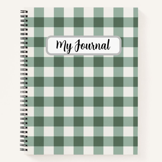 Cuaderno de Cuadros Verde Salvia de Lujo Personali (Anverso)