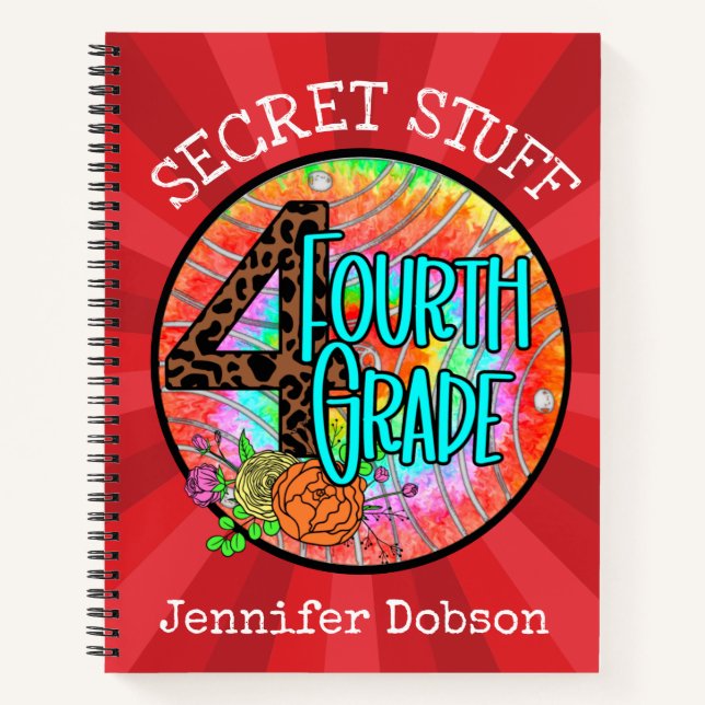 Cuaderno de cuarto grado de vuelta a la escuela (Anverso)