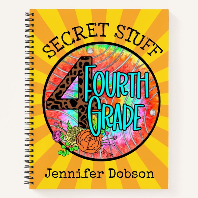 Cuaderno de cuarto grado de vuelta a la escuela (Anverso)