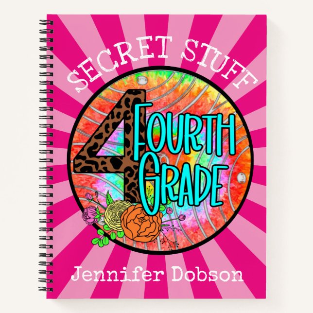 Cuaderno de cuarto grado para volver a la escuela (Anverso)