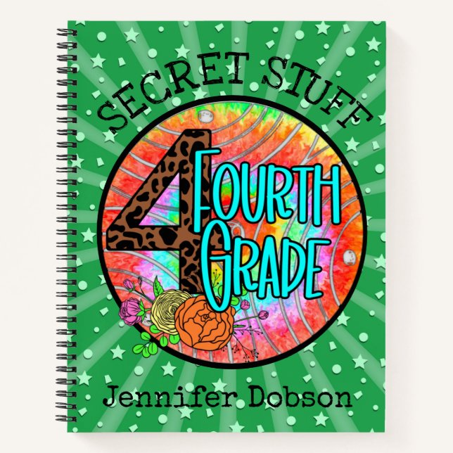 Cuaderno de cuarto grado para volver a la escuela (Anverso)