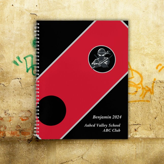 Cuaderno de cubierta roja Ninja para la escuela pe (Subido por el creador)