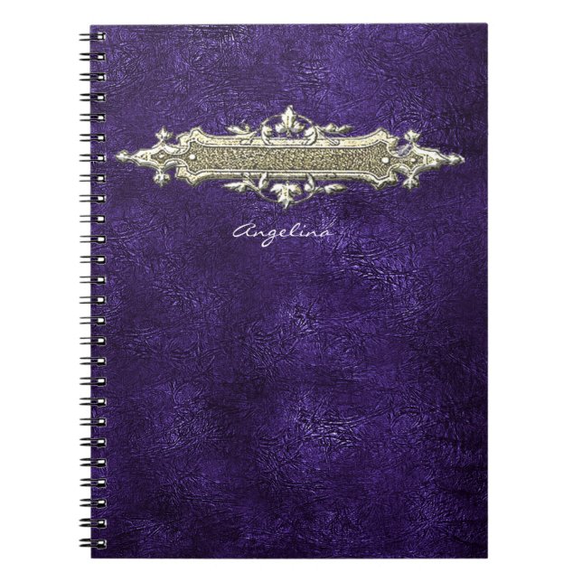 Cuaderno de cuero púrpura (Frente)