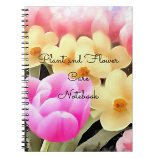 Cuaderno de cuidado de plantas de tulipanes narcis