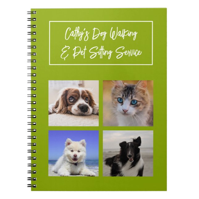 Cuaderno de cuidador de perros paseador de mascota (Frente)