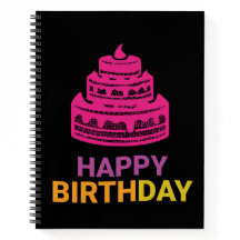 Cuaderno de cumpleaños de pastel rosa