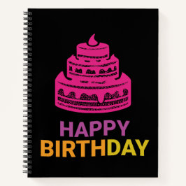 Cuaderno de cumpleaños de pastel rosa