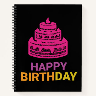 Cuaderno de cumpleaños de pastel rosa