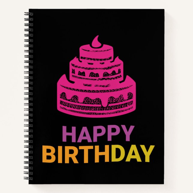 Cuaderno de cumpleaños de pastel rosa (Anverso)