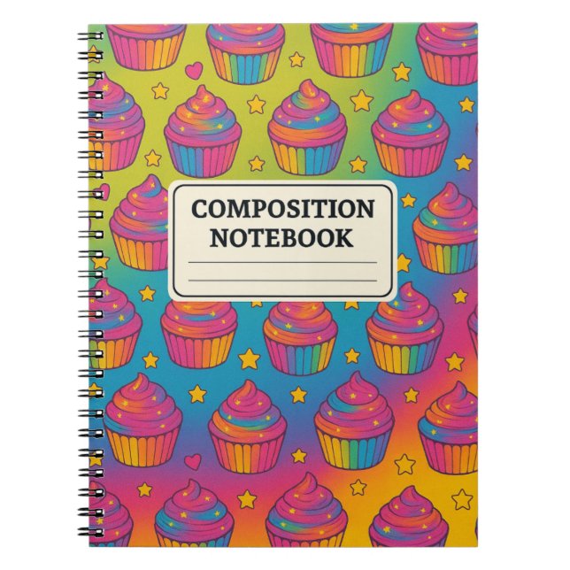 Cuaderno de Cupcake Arcoíris (Frente)
