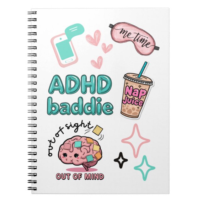 Cuaderno de Cute ADHD Baddie  (Frente)
