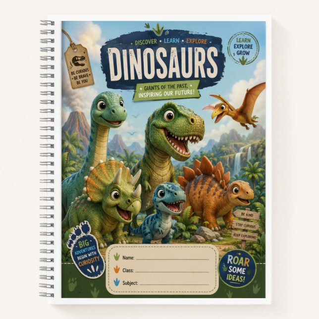 Cuaderno de Cute Dinosaur | Cubierta Premium para  (Anverso)
