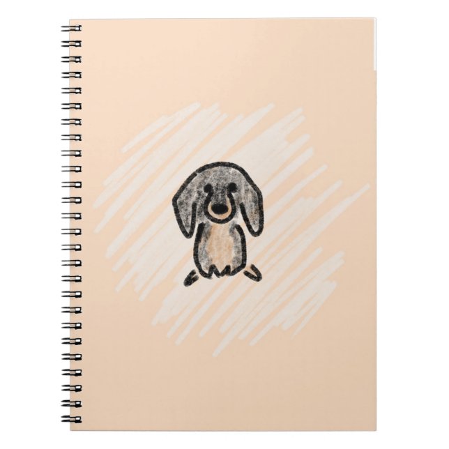 cuaderno de dachshund marrón y negro (Frente)