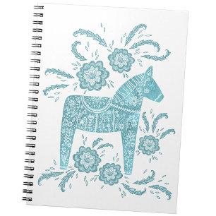 Cuaderno de dala sueco Verde azulado y blanco