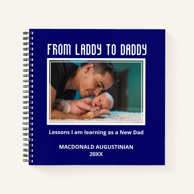 Cuaderno DE DAMA A DADDY Personalizado Nuevo Papá Para Ser  (Anverso)