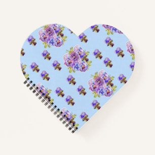 Cuaderno de damas de punto floral Shabby Chic Blue