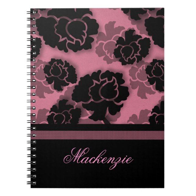 Cuaderno de Decadencia Floral Grungy, rosa (Frente)
