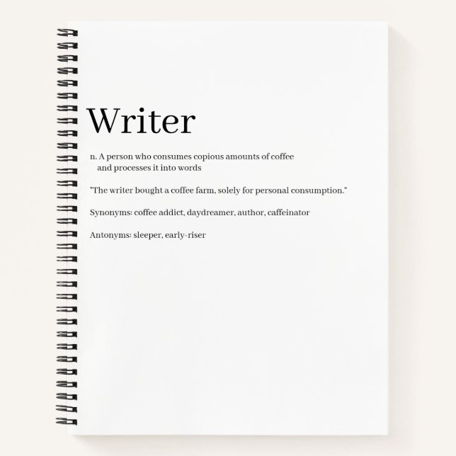Cuaderno de Definición de Escritor - Divertido (Anverso)