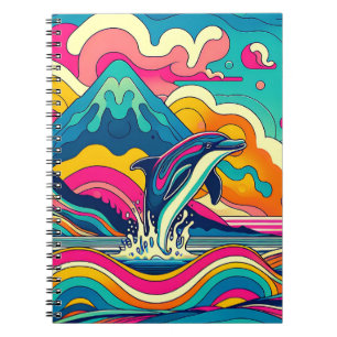 Cuaderno de delfines Retro Splash