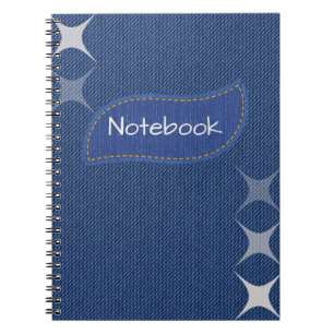 Cuaderno de Denim Azul Cosido Cuaderno en Espiral