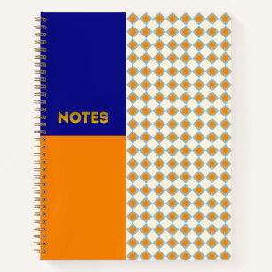 Cuaderno de diamantes con explosión de sol naranja