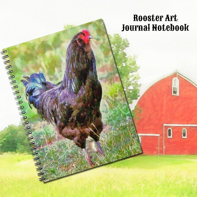 Cuaderno de diario artístico de granja estilo gall (Rooster Chicken Art Journal Notebook.)