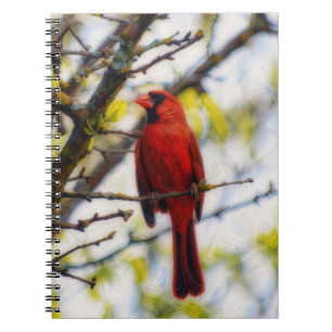 Cuaderno de diario artístico del cardenal rojo