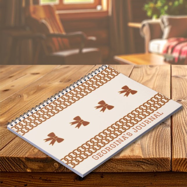Cuaderno de diario Boho Bows - tonos terrosos (Boho Bows Journal Notebook - Earthtones)