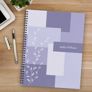 Cuaderno de diario botánico púrpura minimalista
