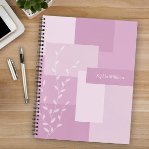 Cuaderno de diario botánico rosa malva minimalista