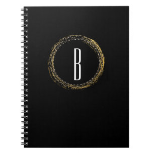 Cuaderno de diario círculo glamour destello hoja d